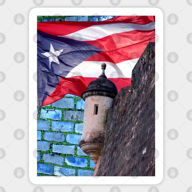 Puerto Rico Flag Old San Juan Photography Sticker by bydarling